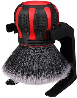 CAR DETAILING BRUSH BALL | Large Soft Brush with Stand | Ergonomic Design | Silk Bristles | Universal Cleaning Tool