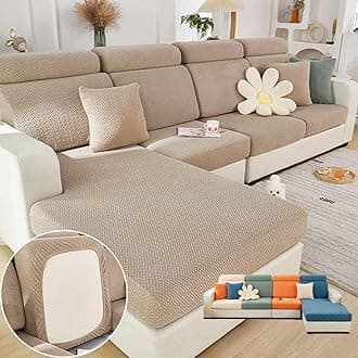 Soothing Home Sofa Covers, Sofa Hero Covers, Wear-Resistant Universal Couch Covers Washable Stretch Sectional Couch Cushion Covers (Coffee,Chaise Cover)