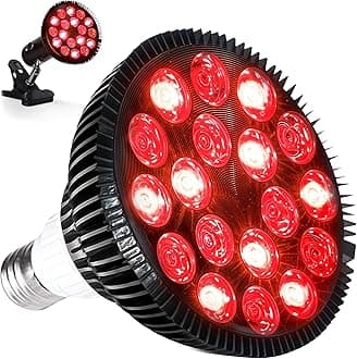 LifePro Red Light Therapy Lamp - Infraglow Infrared Red Light Therapy Bulb with 660nm and 850 nm Wavelength -18 LEDs & Clip-On Lamp - at Home Infrared Bulb for Daily Wellness and Relaxation
