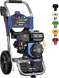 WPX3400 Gas Pressure Washer, 3400 PSI and 2.6 GPM, Onboard Soap Tank, Spray Gun and Wand, 5 Nozzle Set, for Cars/Fences/Driveways/Homes/Patios/Furniture