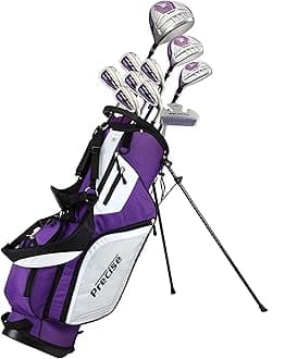 M5 Ladies Complete Left & Right Handed Golf Club Set | Complete Regular & Petite Womens Golf Clubs Set | with 3 HC's, Lightweight Shafts & Spacious Stand Bag w/Pockets & Dual Carrying Straps