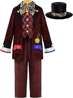 ReliBeauty Hatter Costume Children's Fancy Dress Costume Carnival Costume Hat Boys Halloween