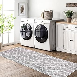 – Carpet Runners for Hallways Non Slip Washable Runner Rugs Long Soft Kitchen Runner Grey Hallway Hall Runners for Bedroom Hallways Living Room Kitchen (Boho Grey, 60 x 120 cm)