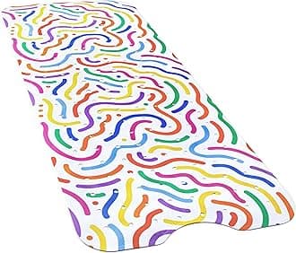 YINENN Bath and Shower Safety Mats 40x16 inch, Non Slip with Suction Cups for Bathroom Stall and Tub Floor, Extra Large and Machine Washable, Drain Holes Keep Bathtub Clean, Colored Lines