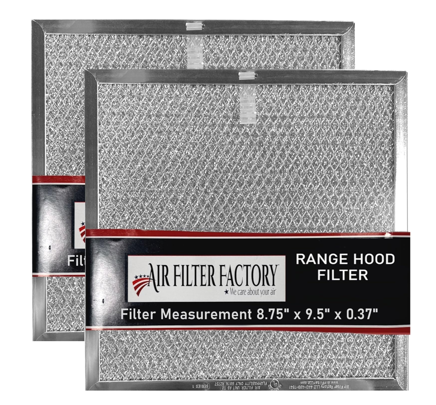8.75 x 9.5 x 0.375 Inches Range Hood Aluminum Mesh Grease Vent Hood Filter 2-Pack