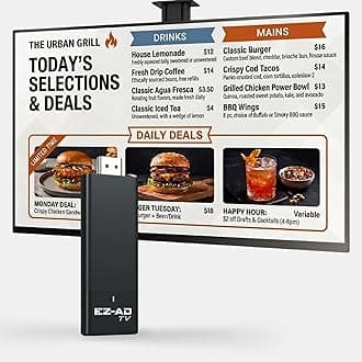 EZ AD TV Digital Signage Player - Signage For Business & Electronic Menu Board- Auto-Post Content On Digital Display Board, Cloud Controlled 4K Media Player + Mobile App W Free AI Designer & Templates