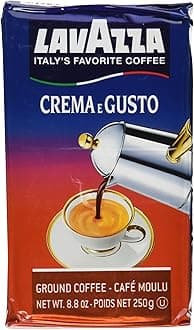 Lavazza medium roast Crema e Gusto Ground Coffee, Italian Espresso, 8.8-Ounce Brick
