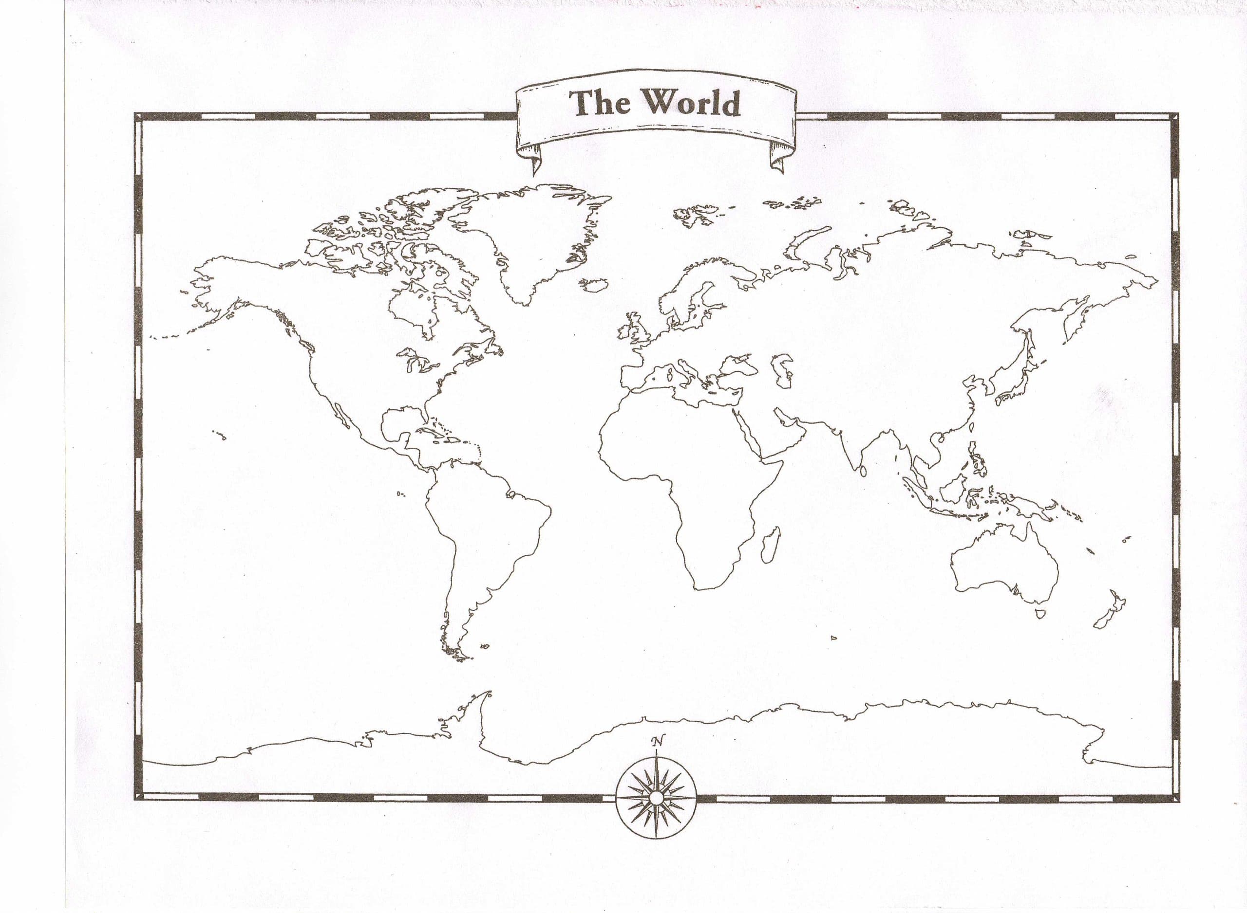Blank World Map Pad