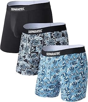 Separatec Mens Underwear with Pouch Moisture Wicking Viscose Bamboo Multicolor Christmas Underwear for Men