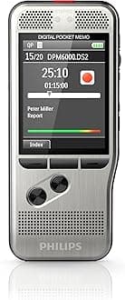 Philips DPM6000/01 Digital Pocket Memo Range Recorder with SpeechExec Dictate Workflow Software and Push Button Operation