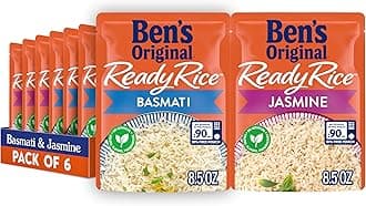 BEN'S ORIGINAL Ready Rice Basmati and Jasmine Rice Variety Pack, Easy Dinner Sides, 8.5 OZ Pouch (Pack of 6)