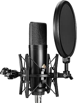 ALABS XLR Podcast Microphone - Professional Condenser Studio Mic with 25mm Large Diaphragm, Shock Mount, Pop Filter for Streaming, Podcasting, Vocals, and Recording AC88