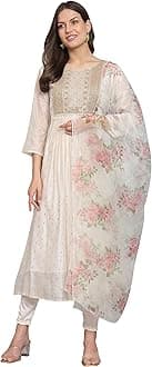 Women's Chanderi Kurta with Legging and Dupatta