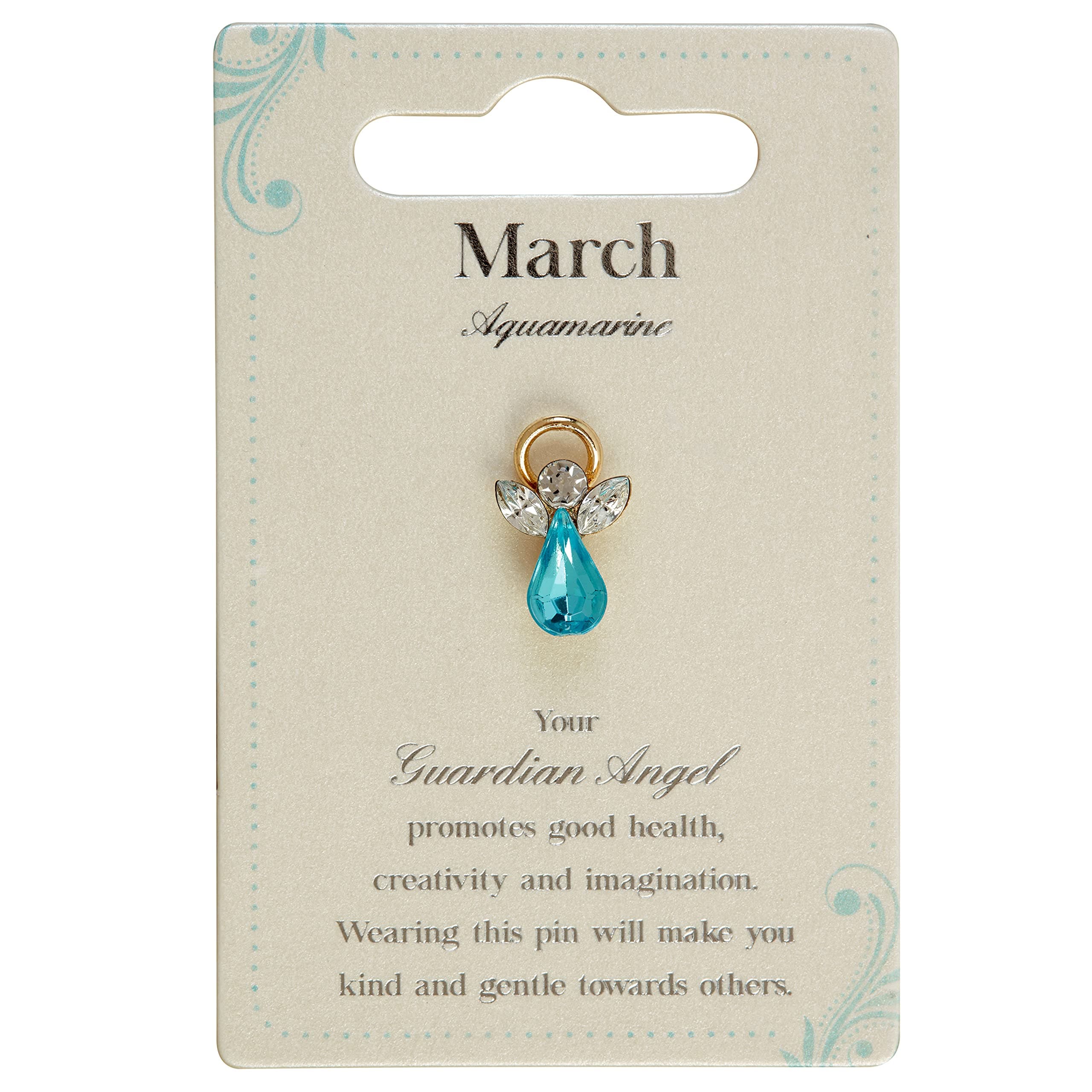 Guardian Angel March Birthstone Angel Pin With Gem Stone Sentimental Gift Idea