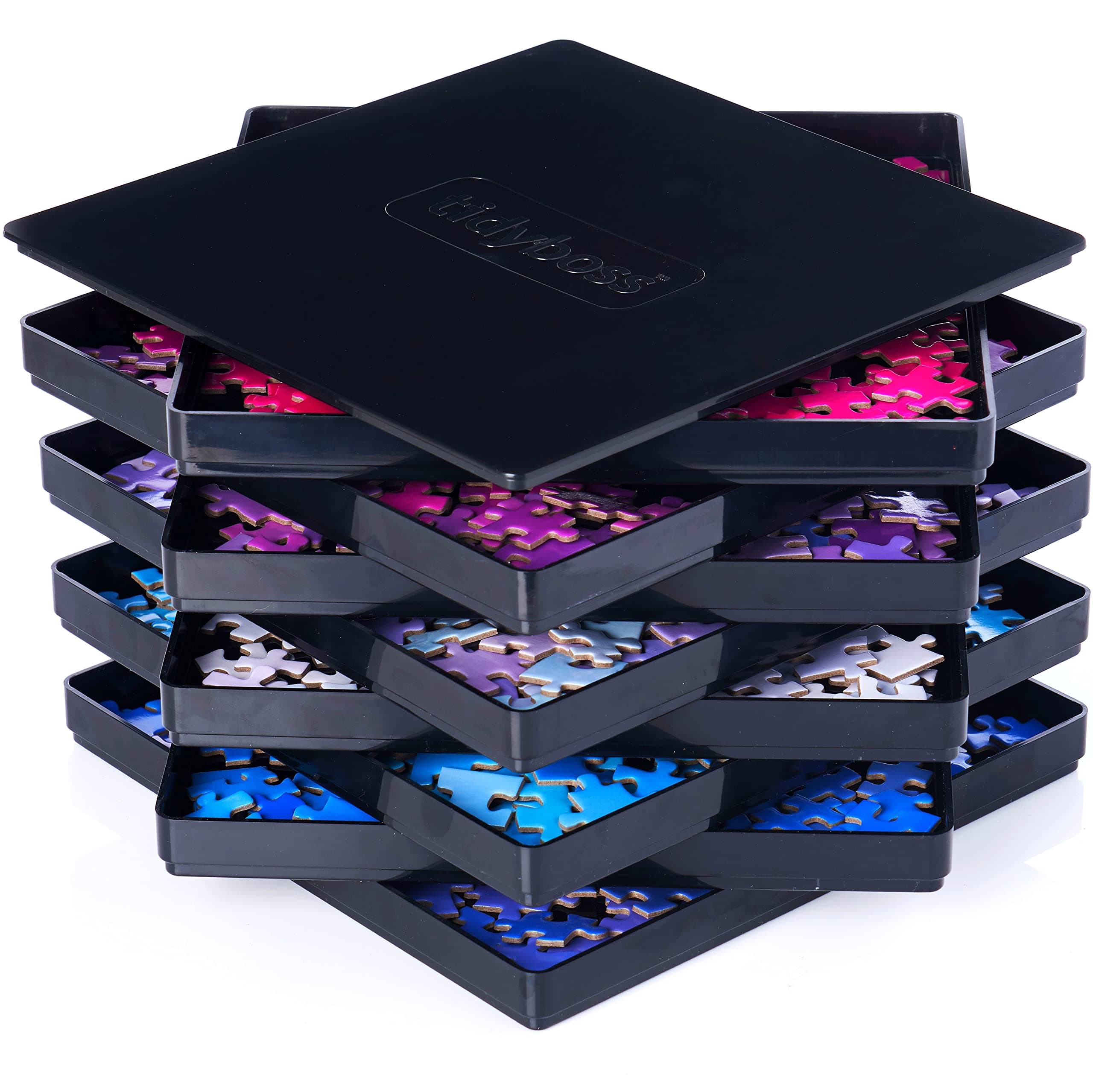 8" Black Puzzle Sorting Trays