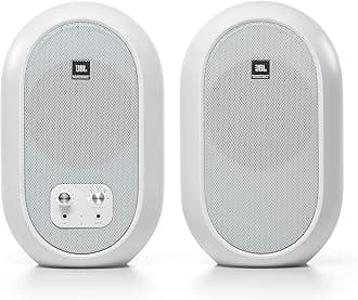 JBL Professional 1 Series 104-BT Compact Desktop Reference Monitors Woofer with Bluetooth, [White]