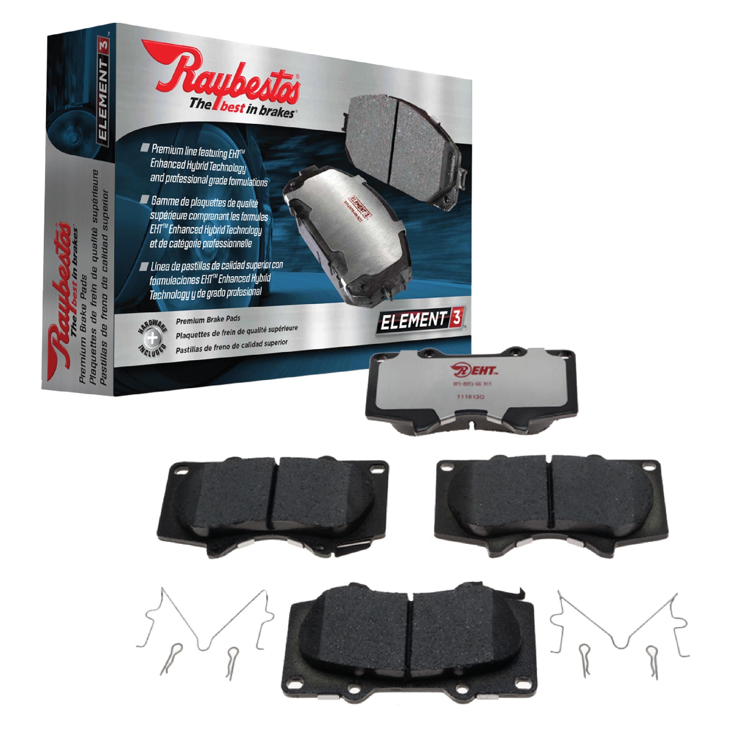 Raybestos Element3 EHT™ Automotive Replacement Front Brake Pad Set for Selected Lexus GS300/IS250 and Toyota Camry Model Years (EHT908H)
