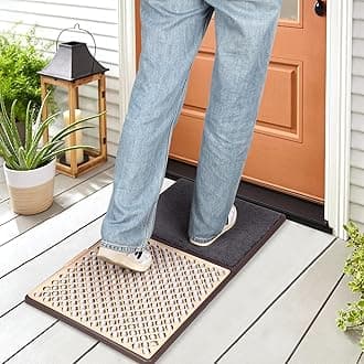 2 in 1 Shoe Disinfectant Mat with Cleaning and Sanitizing - Non-Slip Entryway Welcome Rug for Indoor Outdoor, Kitchen, Classroom, Restaurant, 18x33 inches