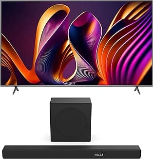 HisenseTV & Soundbar Bundle: 75E7NQTUK PRO TV with Quantum Dot Colour Plus the HS3100 Soundbar with 480W Power, Direct Surging Sound, The Perfect Match for the ultimate Audio-Visual Experience