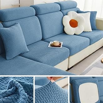 Soothing Home Sofa Covers, Sofa Hero Covers, Upgrade Stretch Fit Anti Slip Universal Sofa Cushion Covers, Wear Resistant, Stain Resistant & Washable (West Lake Blue, Pillow Cover)