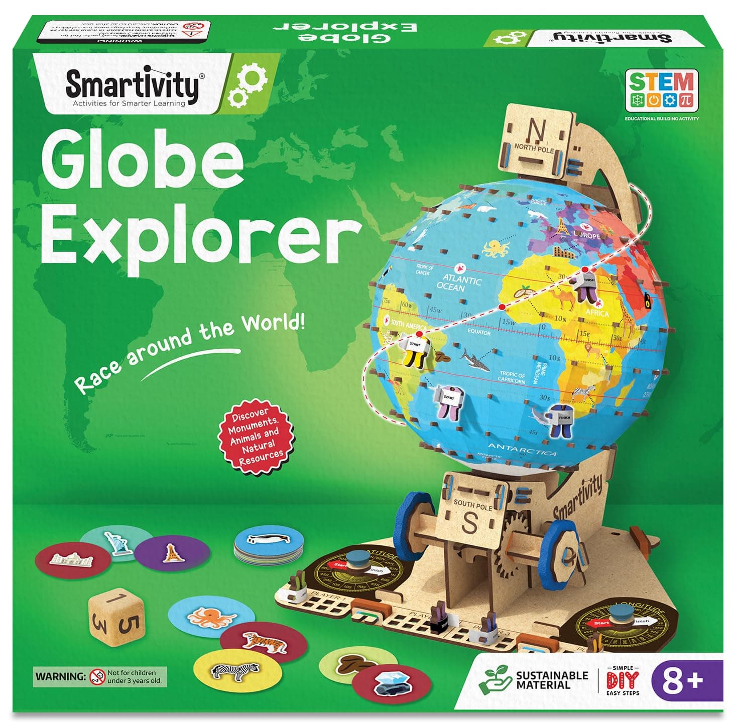Interactive Globe Model for Kids 8-14 Years Old | Build Your Own Globe with 1000+ Facts About Animals, Monuments, Places I Birthday Gift for Boys & Girls I Educational Toy for Kids