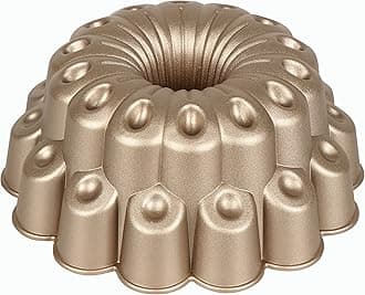 Baker's SecretNonstick Fluted Cake Pan 10 Cups, Perfect for Fluted Cakes, Die Cast Aluminum Cake Pans, Easy Release, compatible with Fluted Cake Pans - The Cast Aluminum Collection (Marquise)