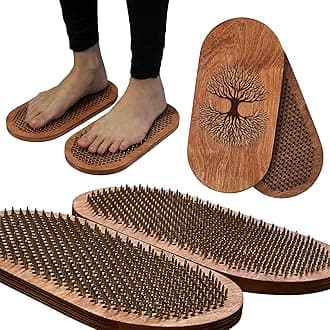 Wooden Yoga Board for Acupressure and Meditation with Nails for Deep Tissue Massage, Sadhu Board for Yoga Practice, Acupuncture Massage