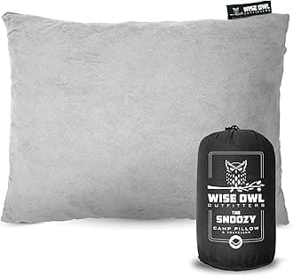 Wise Owl Outfitters Camping Pillow - Memory Foam Travel Pillow for Neck Support, Sleeping, Hiking and Aeroplane Use - Medium