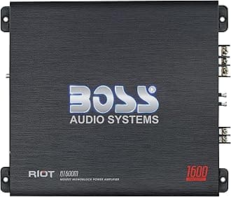 BOSS AUDIO R1600M Riot 1600-Watt Monoblock, Class A/B 2-8 Ohm Stable Monoblock Amplifier with Remote Subwoofer Level Control