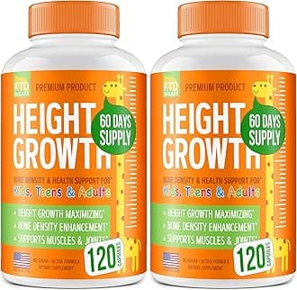 Pack of 2 Height Growth Maximizer - Made in USA - Natural Height Increase Booster & Teen Vitamins - Pills to Grow Taller at Any Age - Bone Growth Supplement for Adults & Kids - 120 capsules