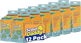 Scrub Daddy Scour Daddy Scouring Pad - Non Scratch Scouring Pad - Sponges for Dishes & Cleaning Supplies - Durable & Odor Resistant - 3 Count (12 Pack)