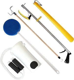 RMS Hip Kit - Premium 5-Piece Hip Knee Replacement Kit - Ideal for Recovering from Hip Replacement, Knee or Back Surgery, Mobility Tool for Moving and Dressing (26 Inch Reacher)