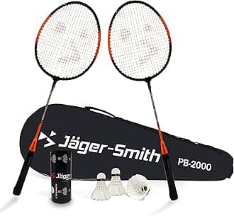 Jager-Smith PB 2000 Combo Aluminium Badminton Racquet with Tempered Steel Shaft & Featherlite 2 (Pack of 3) Feather Shuttles and Full Cover (Made in India)