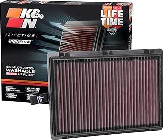 High-Flow Original Lifetime Engine Air Filter: Increase Power: Premium, Washable: Compatible with 2015-2025 HYUNDAI/KIA: Palisade, Santa Fe, Carnival, Sedona, Sorento, Telluride, 33-5075