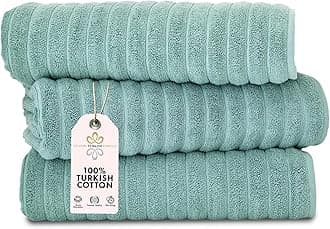 Classic Turkish Towels CTT - Luxury Jumbo Bath Sheet 3 Piece, 100% Turkish Cotton, Absorbent & Ultra Comfy Bath Towel Sheets for Hotels & Spa | 40"x65" (Spa Green)