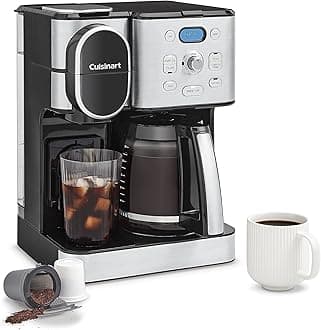 12-Cup Coffee Maker, Single-Serve Brewer Glass Carafe, Automatic Hot & Iced Coffee Machine, Brew Strength Control and Pause, SS-16, Stainless Steel