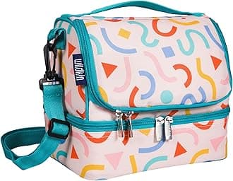 Wildkin Two Compartment Insulated Lunch Bag for Boys & Girls, Perfect Solution for Packing Hot or Cold Snacks for Kids' School and Travel, Ideal for Lunch Bag for Kids (Confetti Peach)