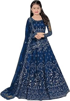 PREHANA FASHION Girls Ethnic Wear Embroidery Work Readymade Traditional Lehenga Choli With Dupatta Set
