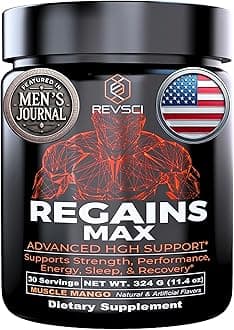 HGH Supplements for Men & Women, REVSCI Regains Max Amino Acids Supplement, Post Workout Recovery Powder, Anabolic Muscle Recovery & Muscle Builder for Men, HGH Human Growth Hormone Booster Supplement