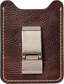 HoJ WYATT Money Clip Wallet | Minimalist Card Wallet with Money Clip | Slim Front Pocket Wallet | Full Grain Leather Men's Wallet