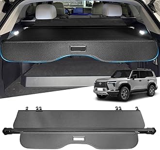 Retractable Cargo Cover Fit for 2024 2025 Toyota Land Cruiser Prado LC250 J250 / GX550 Black Carbon Fiber Texture Toyota Land Cruiser Prado LC250 J250＆GX550 Accessories 2024 2025 No Gap Trunk Cover
