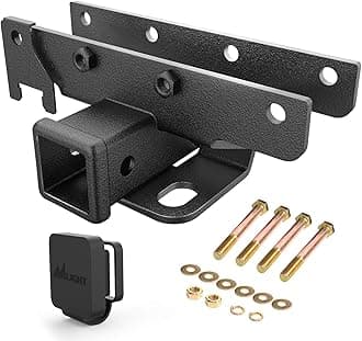 Nilight 2 Inch Rear Bumper Tow Trailer Hitch Receiver Kit Compatible for 2018-2024Jeep Wrangler JL JLU 4 Door and 2 Door Unlimited, Exclude JK Models