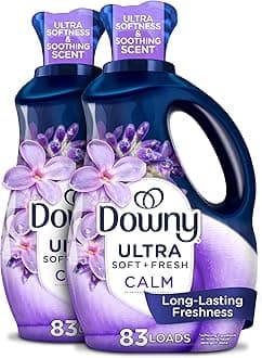 Ultra Soft Fabric Softener Liquid, Calm, Lavender and Vanilla Bean, 56 fl oz, 83 Loads, Downy Fabric Softener, Laundry