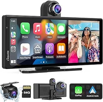 W903 Wireless Carplay & Android Auto with Dash Cam - 9.3" HD IPS Touch Car Play Screen for Car, 4K Front & 1080P Rear Camera, Loop Recording, Bluetooth Audio, Mirror Link, GPS, Siri