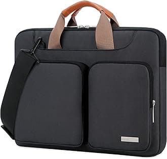 360° Protective Laptop Shoulder Bag for 15 inch MacBook Air M5/A3448 (2026), M4 A3241 2025, M3 A3114, M2 A2941 2024-2023, 15 inch MacBook Pro A1990 A1707, Dell XPS 15 Computer Case Bag, Black