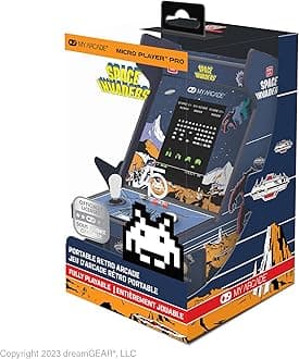 My Arcade Space Invaders Micro Player Pro: Retro Games, 6.75" Mini Arcade Machine, Video Game Collectibles