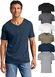 True Classic Mens V Neck T Shirts - Cotton V Neck Shirts for Men, V-Neck Mens T-Shirts and Undershirts for Men Pack/Singles