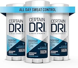 Certain Dri Everyday Strength Clinical Antiperspirant - 72-Hour Sweat Protection for Hyperhidrosis - Doctor-Recommended - Travel-Friendly - Fresh Scent - 2.6 oz (Pack of 3)