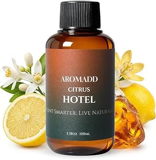 Aromadd Citrus Hotel Diffuser Oil Inspired by Luxury Hotel Scent, Essential Oils for Waterless Diffuser, Luxury Lemon & Bergamot, Long-Lasting & Natural Home Fragrance - 3.38 fl oz (100 mL)