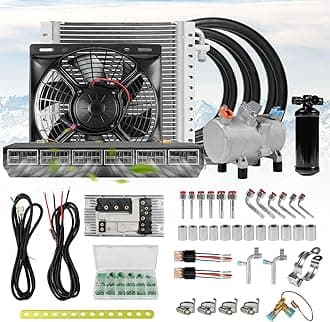 NEKPOKKA Universal Car Electric Air Conditioner Compressor 12V for Heavy Duty Truck Bus Van RV Motorhome Parking Lot Air Conditioner ... (12V)